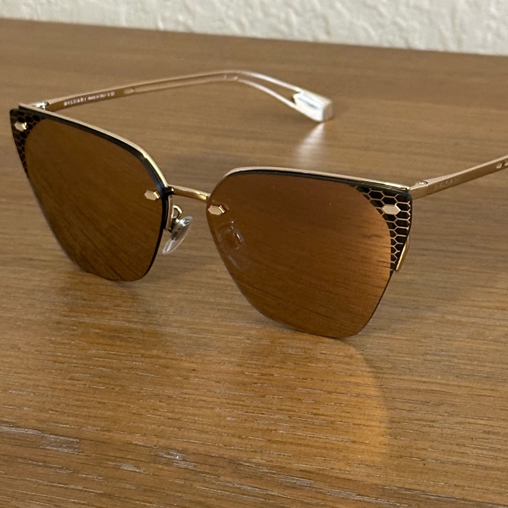 Bulgari Brown and Gold Sunglasses